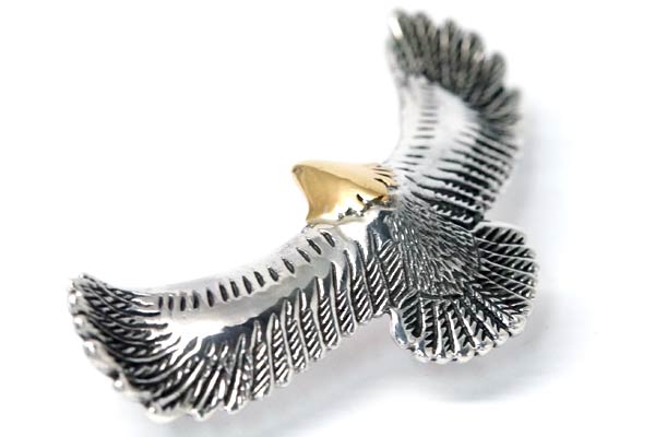 インディアンジュエリー イーグルネックレス フェザー silver925 右向き