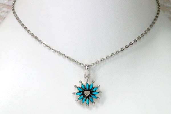インディアンジュエリー ペンダント ネックレス フラワー 花