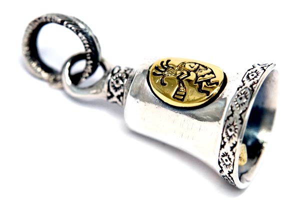 インディアンジュエリー ベル 鐘 ココペリ 精霊 フェザー 羽 メンズ シルバー925 ペンダント ネックレス