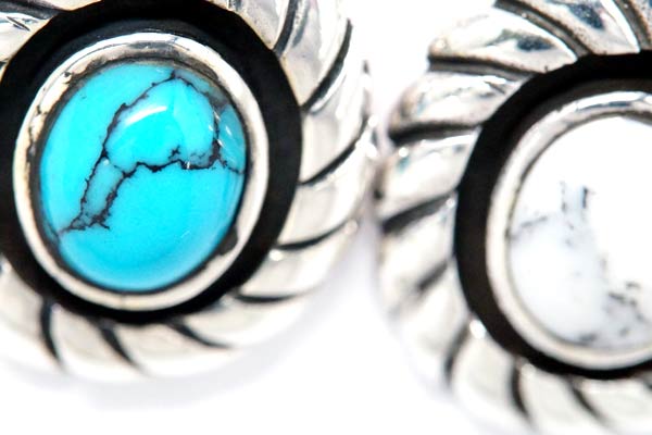 インディアンジュエリー ペンダント ネックレス 天然石 ロープ シルバー925 メンズ レディース 【ターコイズ/ハウライト】