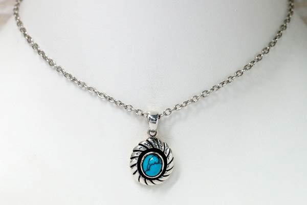 インディアンジュエリー ペンダント ネックレス 天然石 ロープ シルバー925 メンズ レディース 【ターコイズ/ハウライト】