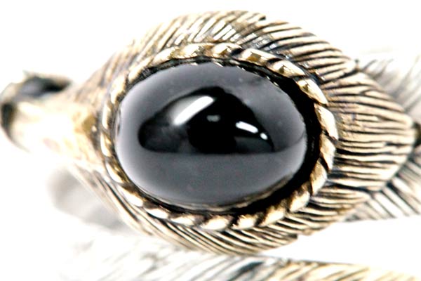 シルバーリング　ブラックスター石入り　インディアンジュエリー　オーダー品　USED