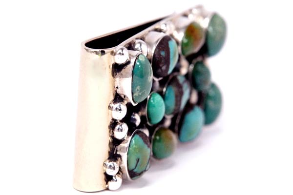インディアンジュエリー マネークリップ 天然石 グリーンターコイズ