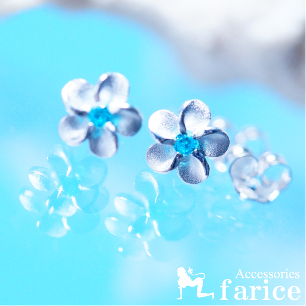 一輪プルメリア ライトブルートパーズカラーストーン装飾 花びらライン光沢 ハワイアンジュエリー シルバー925 ピアスの通販はau Pay マーケット アクセサリー通販 Farice