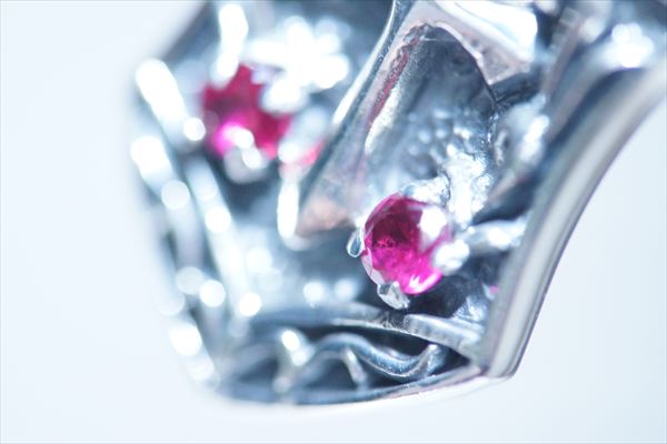 シールド 盾 クロス 十字架 レッドジルコニア プレート シルバー925 ペンダント ネックレス_1