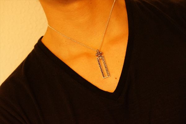 百合の花の紋章 ツタ 透かしプレート ブラックジルコニア シルバー925 ペンダント ネックレス_5