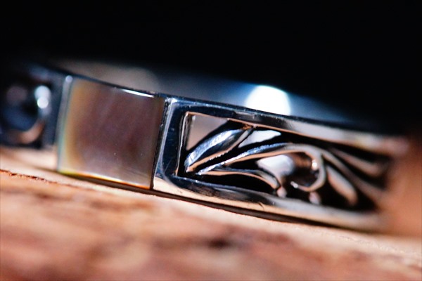 アワビ貝 アラベスク シンプル シルバー925 リングの通販は