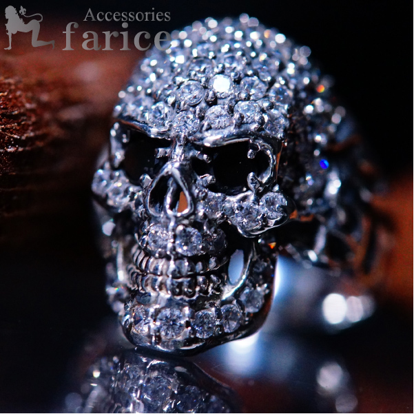 ブラックアイズ シャイニングキュービックジルコニアパヴェスカルシルバーリング