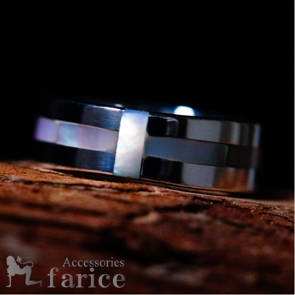 白蝶貝 クロス 十字架 シンプル シルバー925 リング