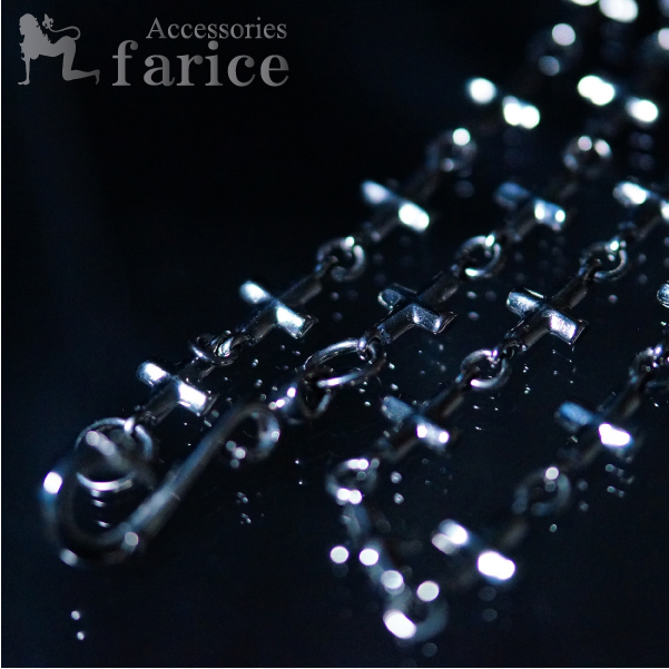 ブラックロジウム クロス 十字架 シルバー925 ウォレットチェーン