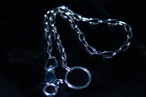 角面 オーバル リング シンプル シルバー925 ウォレットチェーンの通販