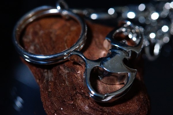 オーバル フラット リング シンプル シルバー925 ウォレットチェーンの