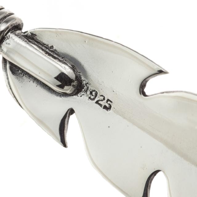 石輝 フェザー オニキス シルバー925 ネックレス 羽 メンズ [475svn 