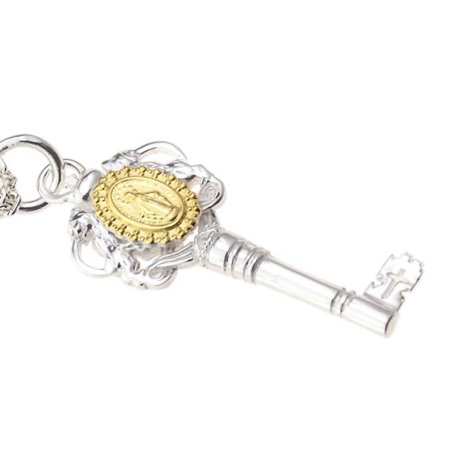 石輝 マリアメダイ 鍵 ネックレス　クロス　キー　メンズ　シルバー925　袋付き[481svn]の通販は 7,900円
