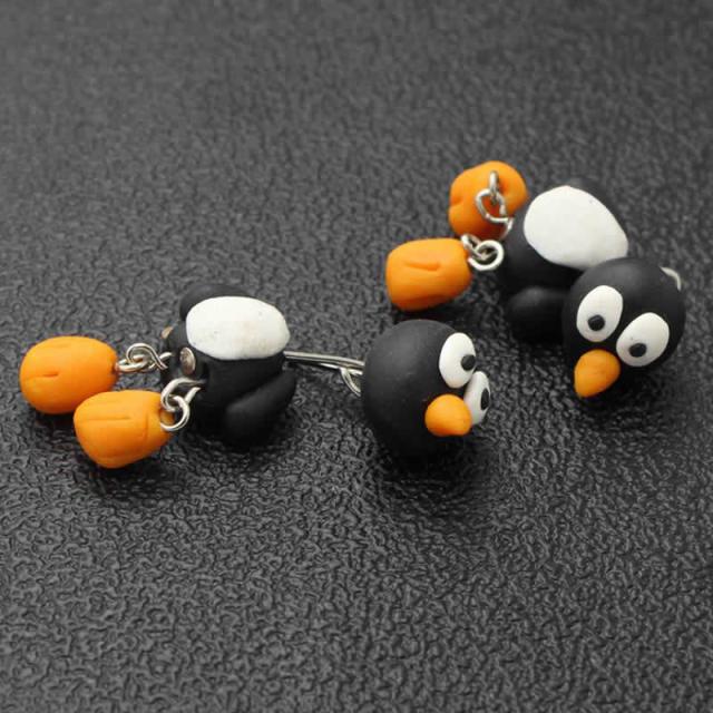 フィギアピアス（ペンギン）/1個販売 ペンギン バックキャッチピアス