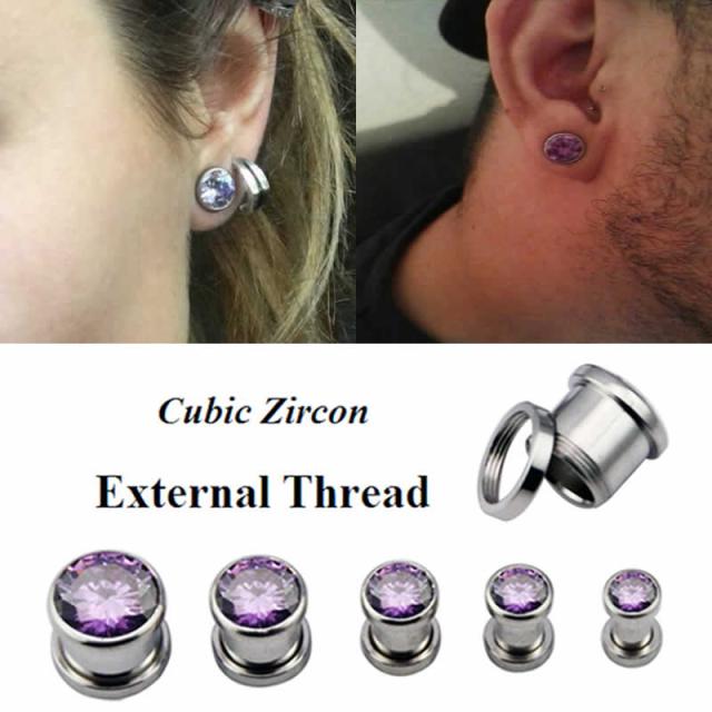ジルコニア ホール系 ボディピアス パープルジュエル トンネル ボディーピアス 紫色 ラインストーン 6g 6ゲージ 4g 4ゲージ 2ゲージ 2gの通販はau Pay マーケット ボディピアス専門店グリーンピアッシング