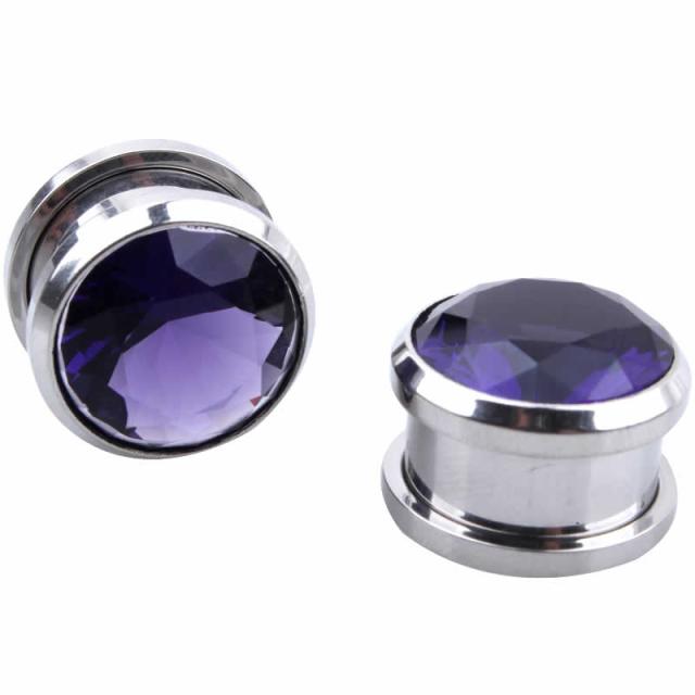 ジルコニア ホール系 ボディピアス パープルジュエル トンネル ボディーピアス 紫色 ラインストーン 6g 6ゲージ 4g 4ゲージ 2ゲージ 2gの通販はau Pay マーケット ボディピアス専門店グリーンピアッシング