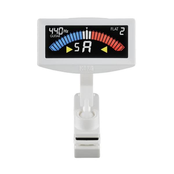 KORG ギター/ベース用 クリップチューナー PitchCrow-G AW-4G WH ホワイト ±0.1セントの高精度 カラー表示 24時間連続稼働 コンパクト