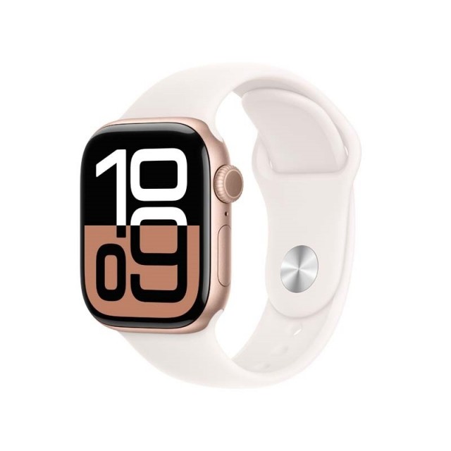 【未使用】Apple Apple Watch Series10 42mm GPS ローズゴールドアルミニウムケース/ライトブラッシュスポーツバンド (M/L) MWWJ3J/A【三