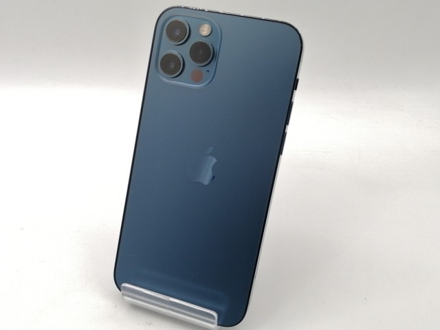【中古】Apple au 【SIMロック解除済み】 iPhone 12 Pro 256GB パシフィックブルー MGMD3J/A【OSU301】保証期間１ヶ月【ランクB】