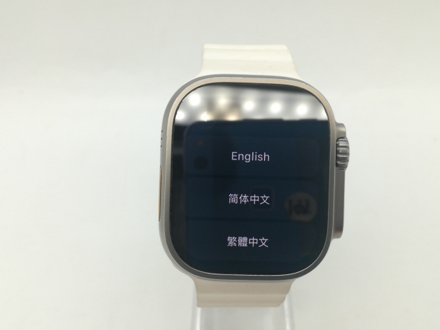 【中古】Apple Apple Watch Ultra 49mm Cellular チタニウムケース/ホワイトオーシャンバンド MNHF3J/A【OSU301】保証期間１ヶ月【ランクA】
