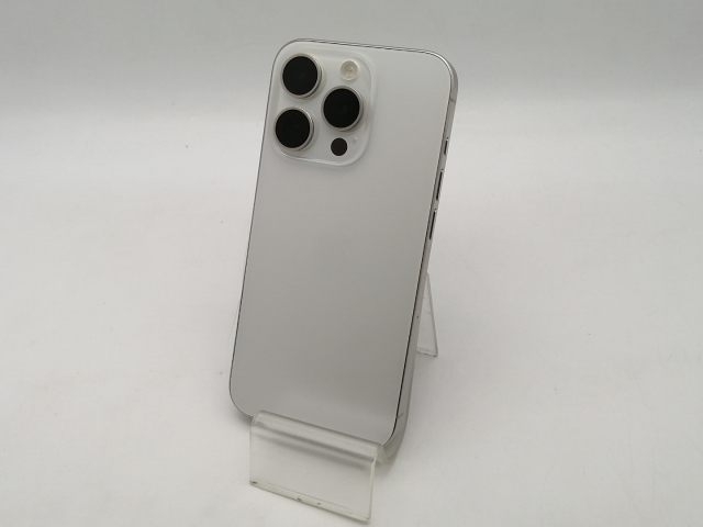 【中古】Apple 国内版 【SIMフリー】 iPhone 15 Pro 128GB ホワイトチタニウム MTU83J/A【大須アメ横】保証期間１ヶ月【ランクC】