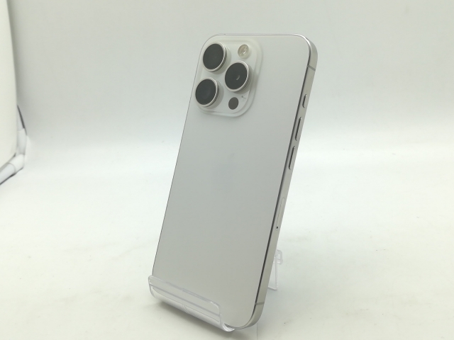 【中古】Apple 国内版 【SIMフリー】 iPhone 15 Pro 128GB ホワイトチタニウム MTU83J/A【OSU301】保証期間１ヶ月【ランクC】