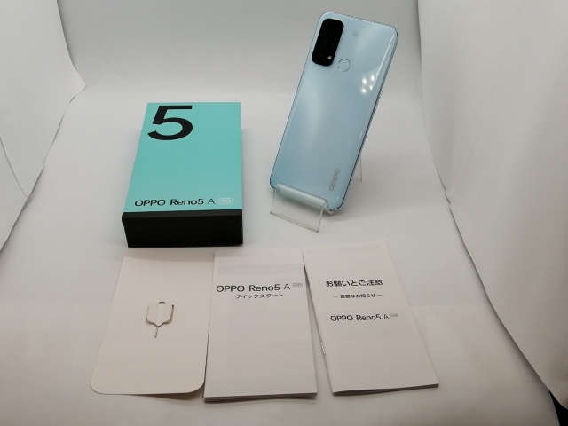 未開封SIMフリー OPPO Reno5 A アイスブルー Y!mobile Reno SIMフリー