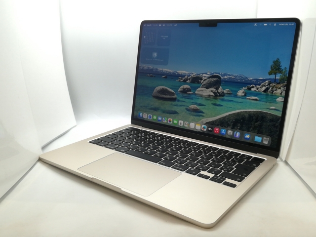 【中古】Apple MacBook Air 13インチ M2(CPU:8C/GPU:8C) 16GB/256GB スターライト MC7W4J/A (M2,2022)【OSU301】保証期間１ヶ月【ランクA】