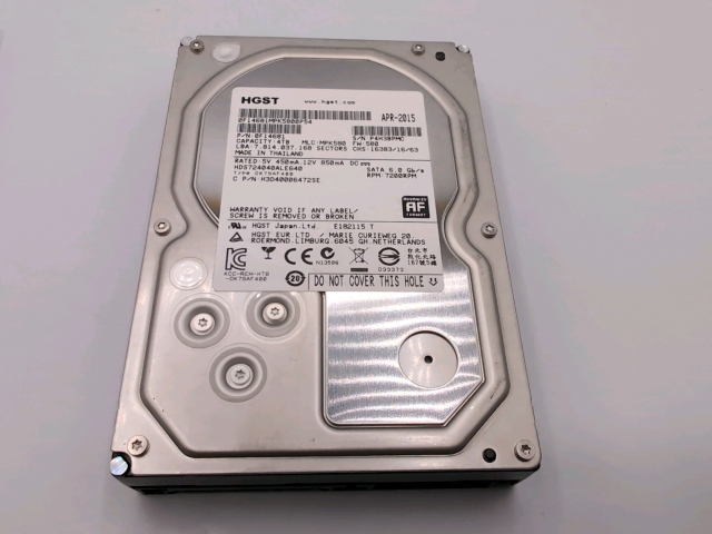 【中古】HGST HDS724040ALE640 4TB/7200rpm/64MB/6Gbps【ECセンター】保証期間１週間