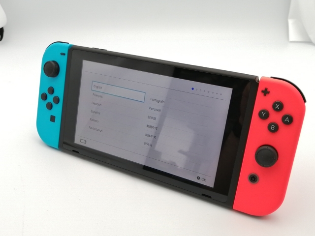 中古】Nintendo Switch 本体 Joy-Con(L) ネオンブルー/(R