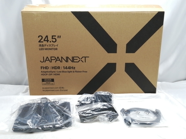 【中古】JAPANNEXT JAPANNEXT JN-IPS245G144F-Y [24.5インチ/1920x1080/IPS/非光沢/DP/HDMI/144Hz/1ms/MPRT/FreeSync](2025)【ECセンター】保証期間１週間