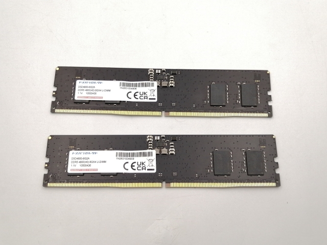 【中古】DDR5 8GB 2枚組（合計16GB） DDR5-4800(PC5-38400)【デスクトップPC用】【ECセンター】保証期間１週間