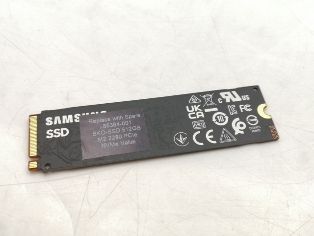 中古 M.2 NVMe 2280 SSD 512GB 5枚セット 中古】各社 512GB SSD (M.2 2280/PCIe4.0 NVMe)【ECセンター】保証期間