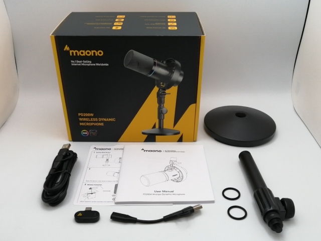 【中古】MAONO PD200W ハイブリッドワイヤレスポッドキャストマイク デスクトップスタンド版【ECセンター】保証期間１週間【ランクA】_7