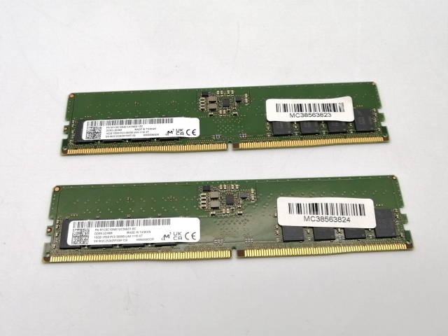 【中古】DDR5 16GB 2枚組（合計32GB） DDR5-5600(PC5-44800)【デスクトップPC用】【ECセンター】保証期間１週間