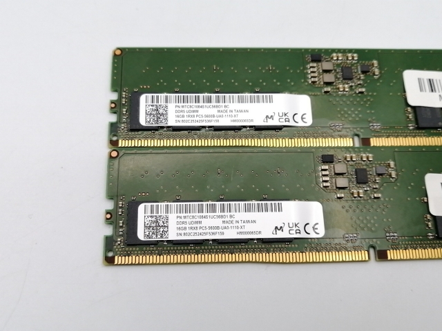 【中古】DDR5 16GB 2枚組（合計32GB） DDR5-5600(PC5-44800)【デスクトップPC用】【ECセンター】保証期間１週間_2