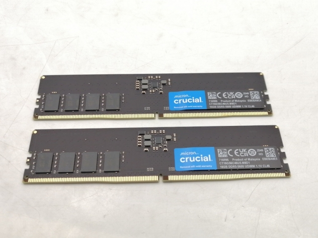 【中古】DDR5 16GB 2枚組（合計32GB） DDR5-5600(PC5-44800)【デスクトップPC用】【ECセンター】保証期間１週間