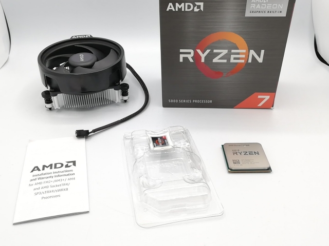 【中古】AMD Ryzen 7 5700G (3.8GHz/TC:4.6GHz) BOX AM4/8C/16T/L3 16MB/Radeon Graphics/TDP 65W【ECセンター】保証期間１週間