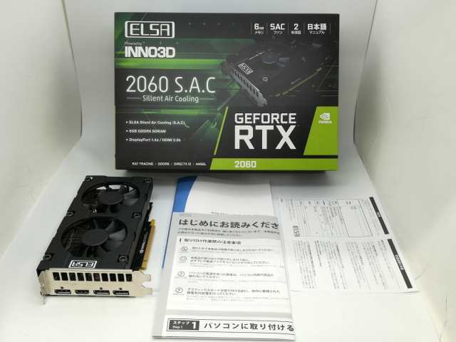 【中古】ELSA GeForce RTX 2060 S.A.C（GD2060-6GERS） RTX2060/6GB(GDDR6)/PCI-E【静岡】保証期間１週間