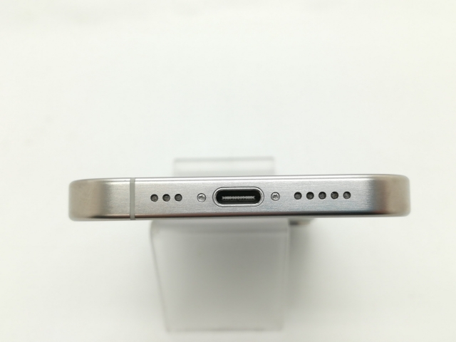 【中古】Apple SoftBank 【SIMフリー】 iPhone 15 Pro 128GB ホワイトチタニウム MTU83J/A【静岡】保証期間１ヶ月【ランクA】