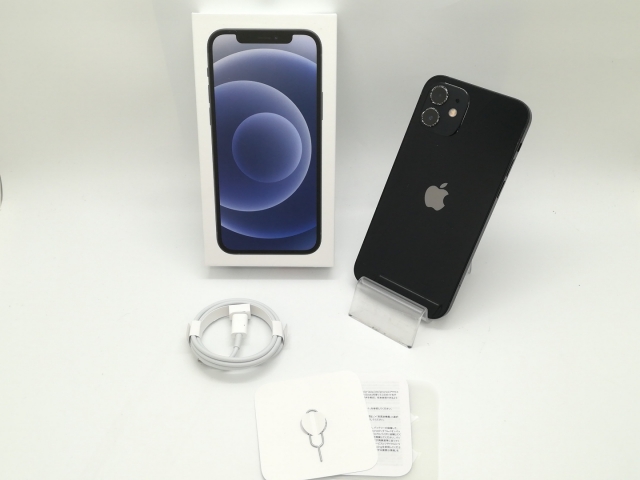 Apple iPhone12 64GB ブラック SIMロック解除 SIMフリー 中古】Apple