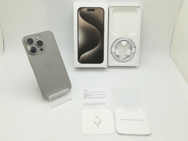 【中古】Apple 国内版 【SIMフリー】 iPhone 15 Pro 128GB ナチュラルチタニウム MTU93J/A【静岡】保証期間１ヶ月【ランクA】