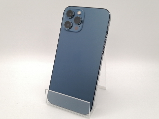 【中古】Apple 国内版 【SIMフリー】 iPhone 12 Pro Max 128GB パシフィックブルー MGCX3J/A【OSU301】保証期間１ヶ月【ランクB】