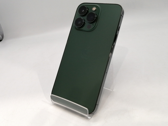 【中古】Apple docomo 【SIMフリー】 iPhone 13 Pro 128GB アルパイングリーン MNDX3J/A【浜松駅前】保証期間1ヶ月【ランクC】