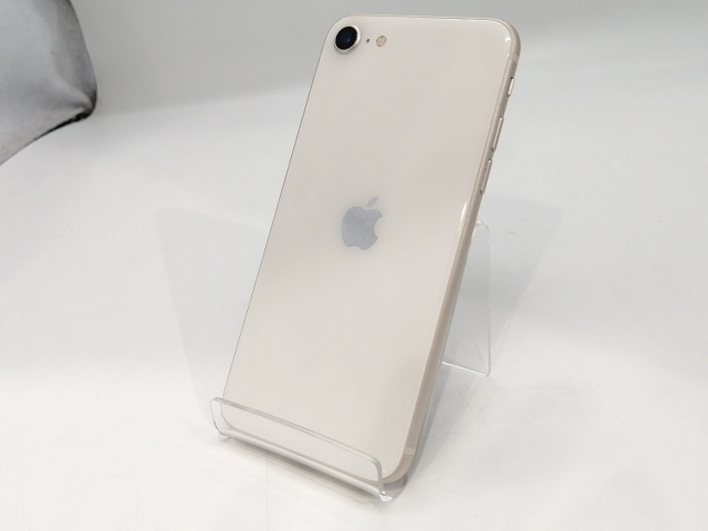 【中古】Apple au 【SIMフリー】 iPhone SE（第3世代） 64GB スターライト MMYD3J/A【浜松駅前】保証期間１ヶ月【ランクB】