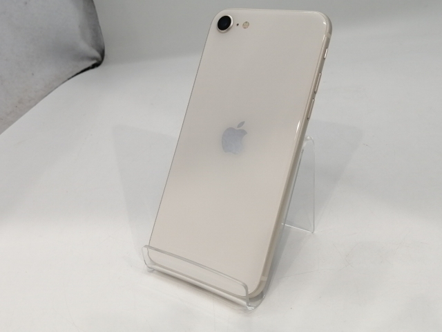 【中古】Apple au 【SIMフリー】 iPhone SE（第3世代） 64GB スターライト MMYD3J/A【浜松駅前】保証期間１ヶ月【ランクC】