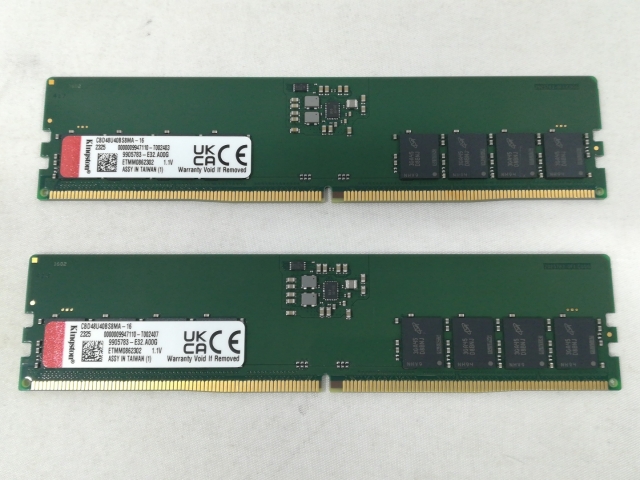 【中古】DDR5 16GB 2枚組（合計32GB） DDR5-4800(PC5-38400)【デスクトップPC用】【大阪本店】保証期間１週間