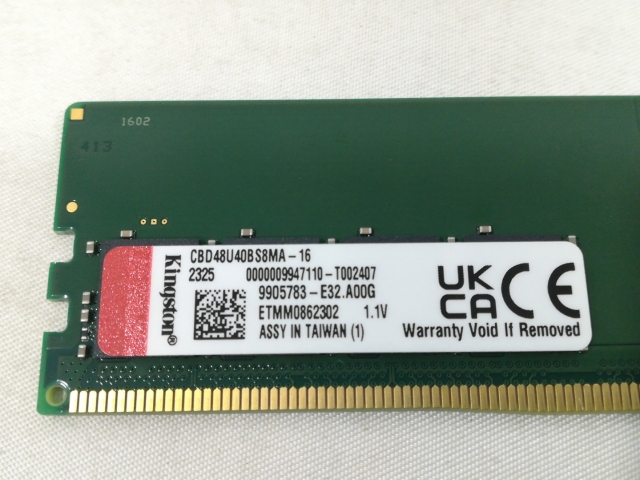 【中古】DDR5 16GB 2枚組（合計32GB） DDR5-4800(PC5-38400)【デスクトップPC用】【大阪本店】保証期間１週間_2