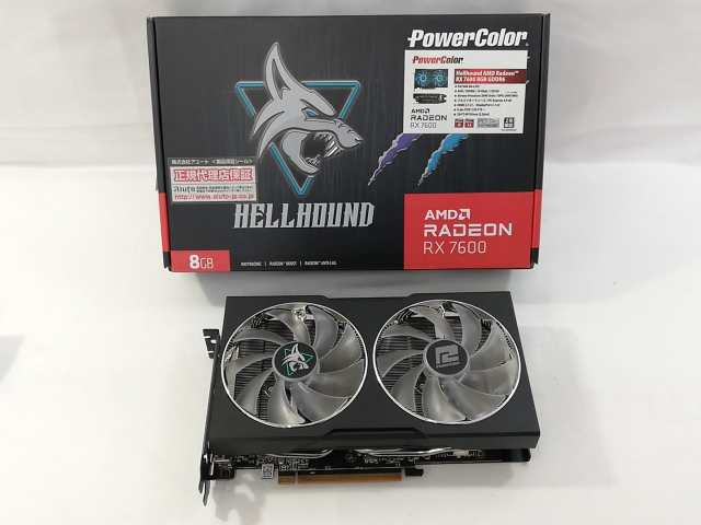 【中古】POWERCOLOR Hellhound AMD Radeon RX 7600 8GB GDDR6 RX7600 8G-L/OC RX7600/8GB(GDDR6)【大阪本店】保証期間１週間